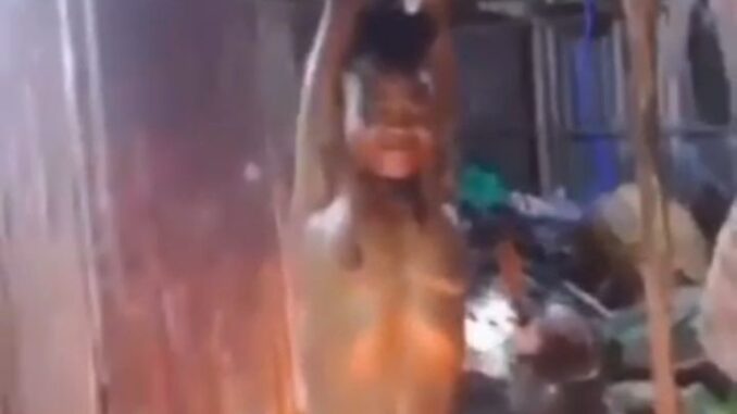 African Girl With Nice Boobs Stripped Naked And Punished For Cheating (18+)