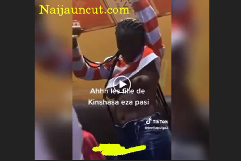 Lady Show-off Her Breast While Dancing braless in a Club