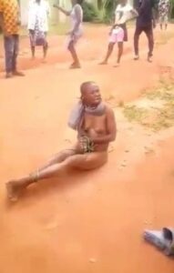 Nigerian Girl With Nice Breasts Stripped Naked In Public And Tied For Stealing (18+) Nigerian Girl With Nice Breasts Stripped Naked In Public And Tied For Stealing (18+)