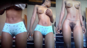 18 Year Old Nigerian Teen Shares Nude Photos As She Strips Off, Showing Off Her Boobs And Tight Hairy Pussy