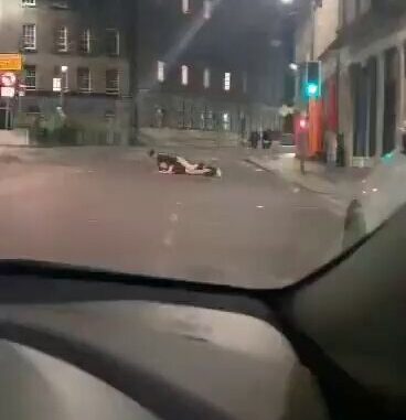 Crazy European Couple Having Sex In The Middle Of The Road In Public (18+)